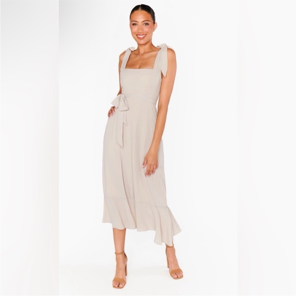 NWT Show Me Your Mumu Claire Midi Dress In Show Me The Ring Crisp Size small